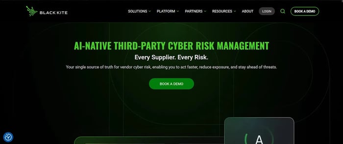 Screenshot of Black Kite’s Homepage