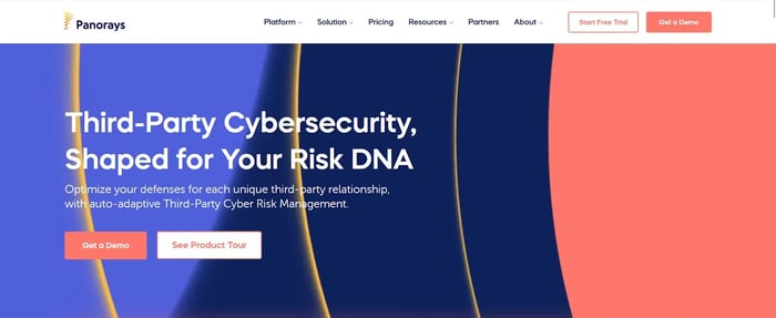 Screenshot of Panorays’ homepage