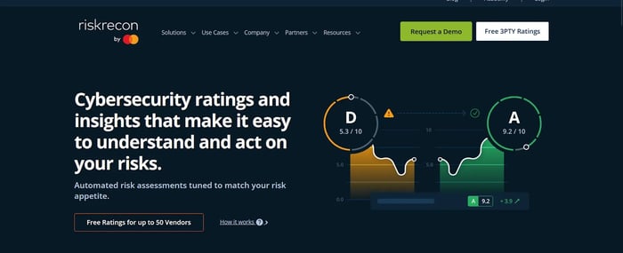 Screenshot of RiskRecon’s Homepage