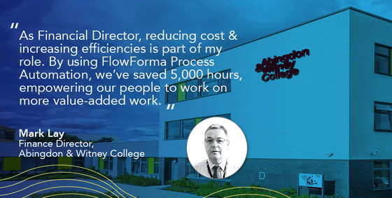 Summary of FlowForma case study showing processes, pain points, benefits, & next steps for a college using process automation.