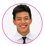 Anthony white backgrounc pink circle