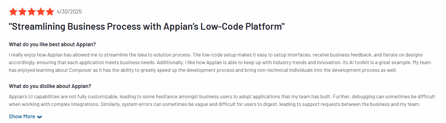 Appian Review 