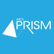 Ares Prism Logo - Blue Background