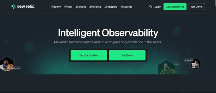 Screenshot of New Relic’s Homepage