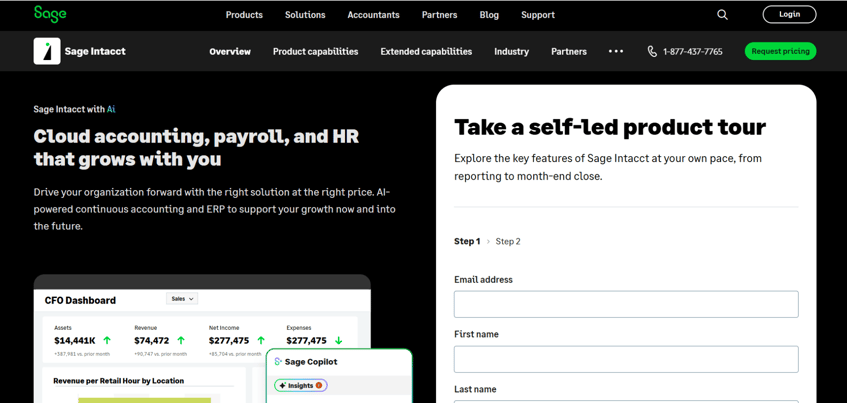 Sage Intacct automated financial management system for cloud-based accounting