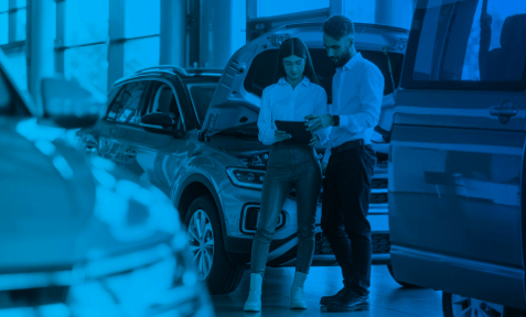 Car Dealership blue overlay (homepage)