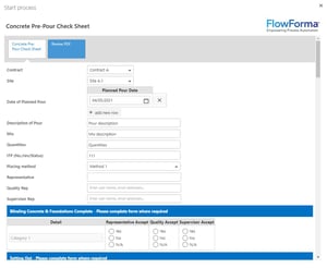 Concrete Pre-Pour Check Sheet