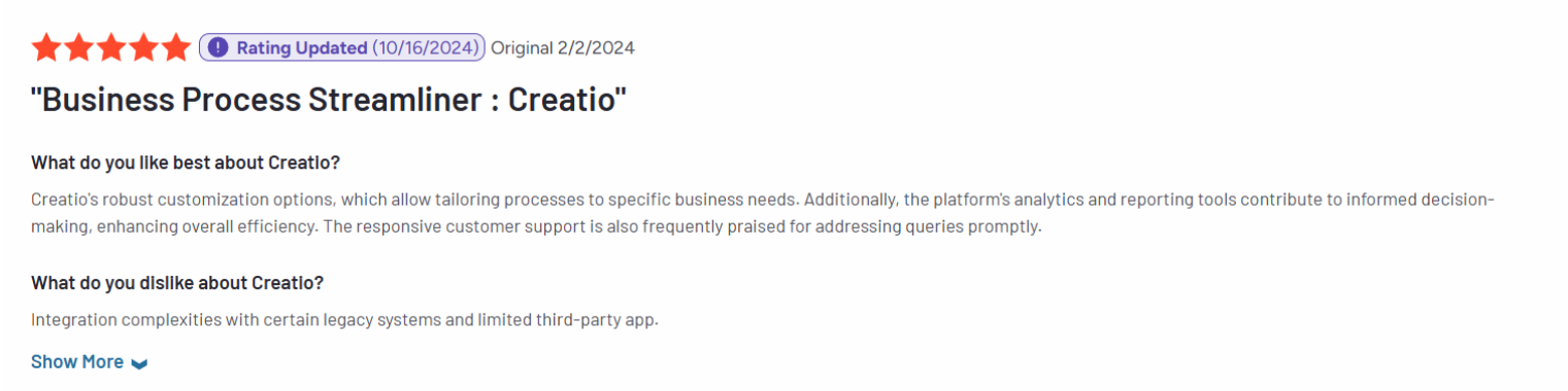 Creatio Reviews For Blogs 2