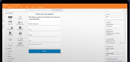 A picture of Decisions.com’s drag-and-drop interface