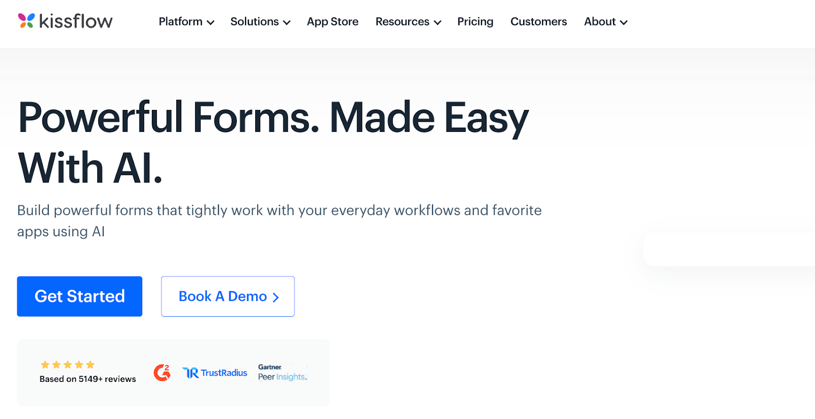 Image of Kissflow home page