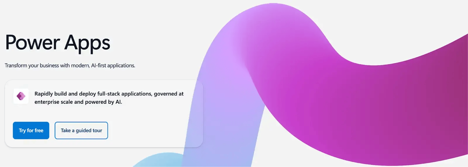 Image of Power Apps home page (1)