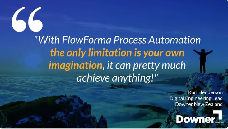 Image showing customer testimonial of FlowForma