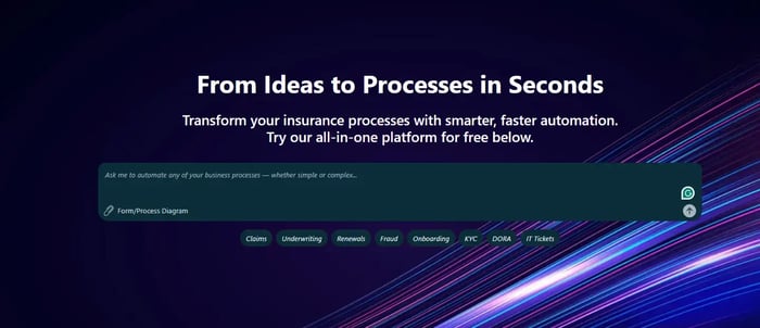 Screenshot of FlowForma insurance playground