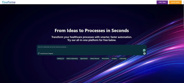 Screenshot of FlowForma’s NHS Playground