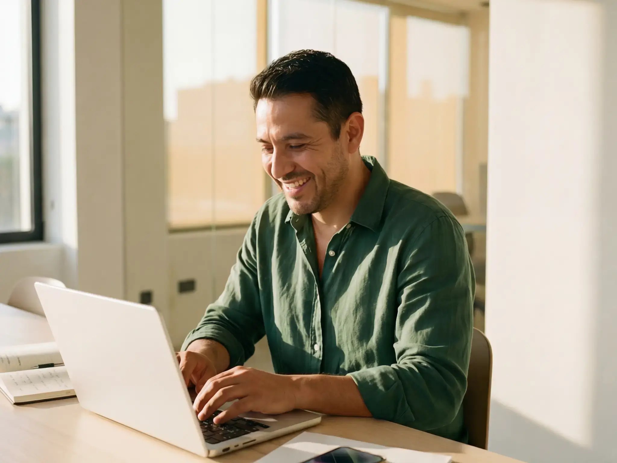 Man working on laptop