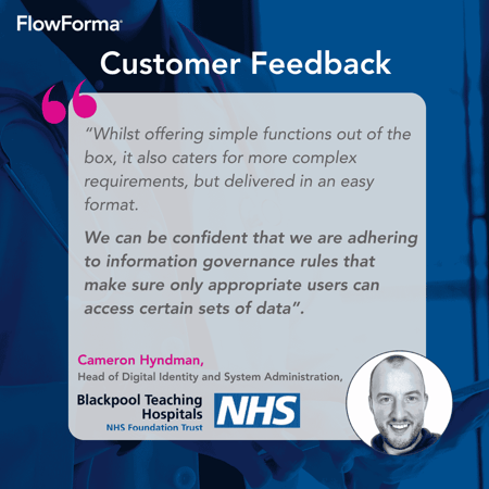  Screenshot of a client testimonial for FlowForma
