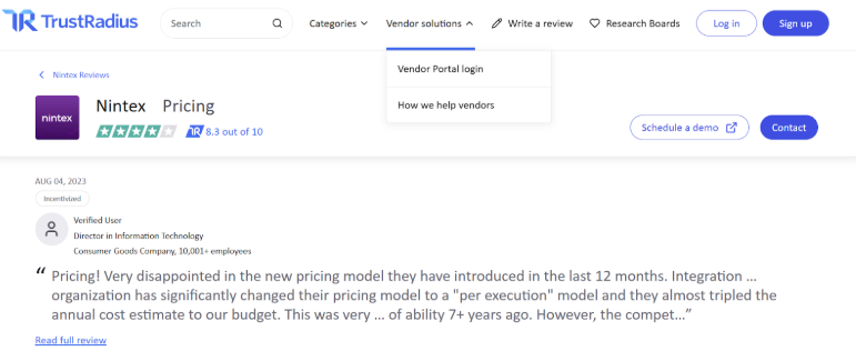 Nintex review on price changes