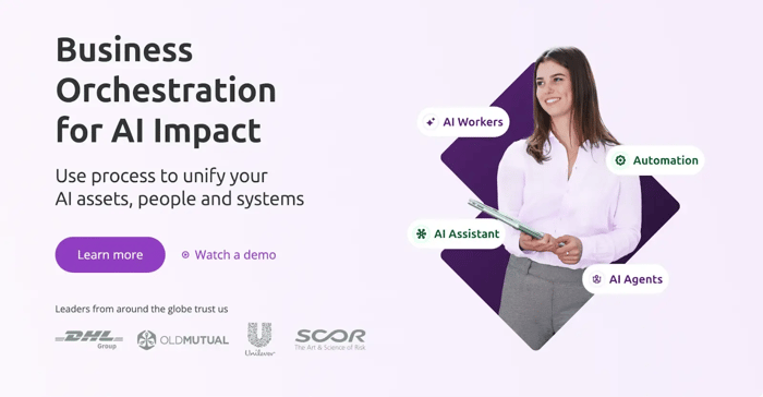 Screenshot of Bizagi’s homepage