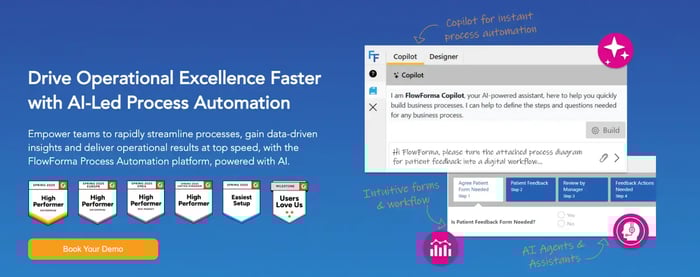 Screenshot of FlowForma’s process automation page