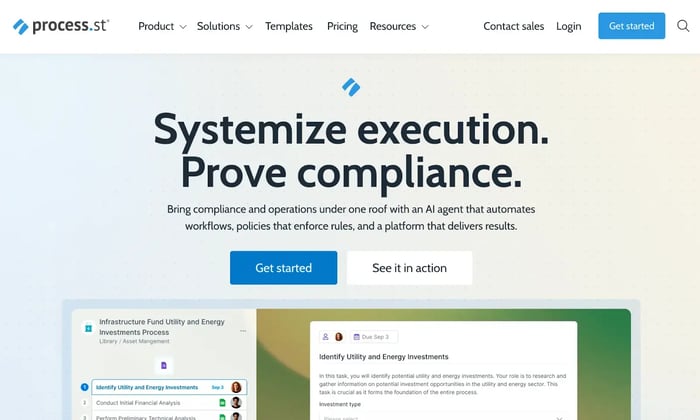 Screenshot of Process Street’s homepage