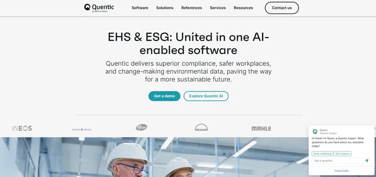 Screenshot of Quentic's Homepage