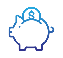 Savings icon with gradient copy