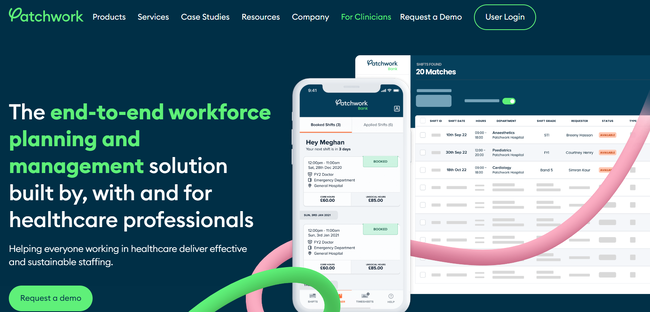 Image shown: A screenshot from the homepage of Patchwork Health