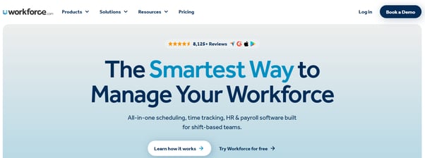Image shown: A screenshot of workforce.com’s homepage