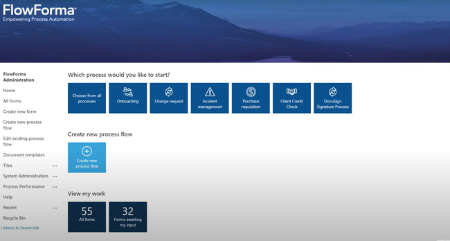 Image shown: FlowForma Platform Demo
