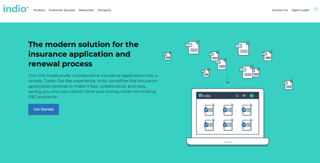 Image shown:  Screenshot of Indio’s homepage
