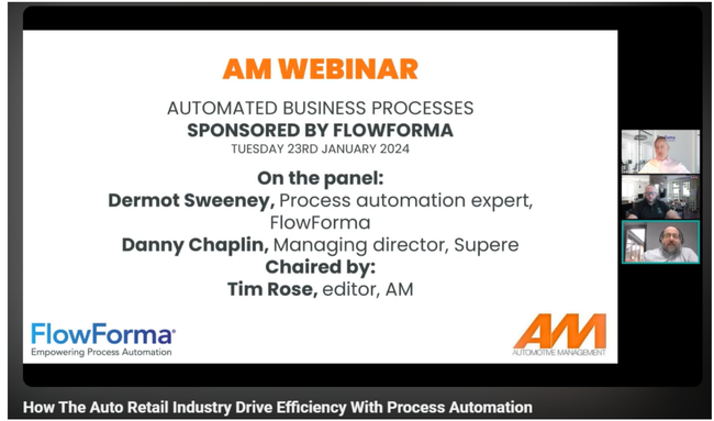 Image shown: Screenshot from the webinar on Automated business processes