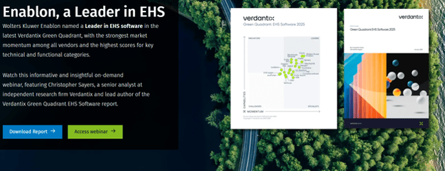 Image shown: Screenshot of Enablon’s homepage