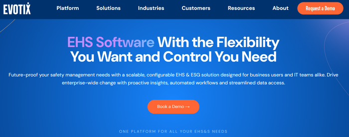 Image shown: Screenshot of Evotix’s homepage