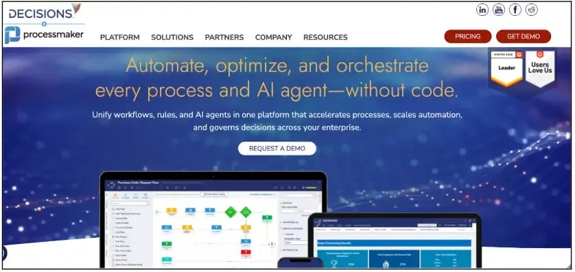Screenshot of Decisions homepage