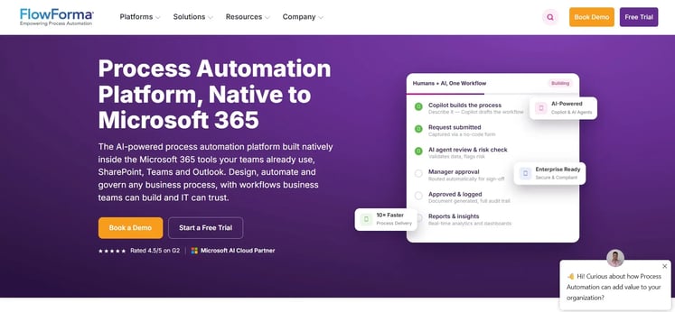 Screenshot FlowForma home page