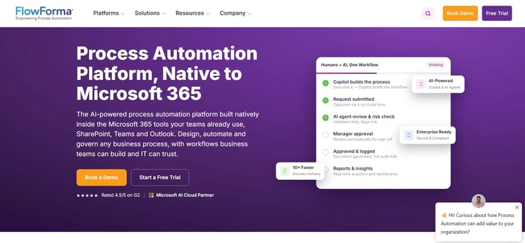 Screenshot FlowForma home page