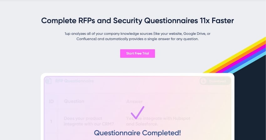Screenshot of 1up.ai’s homepage-1