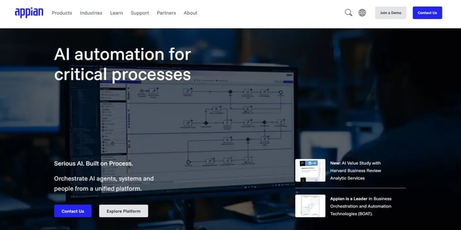 Screenshot of Appian Home Page (2)