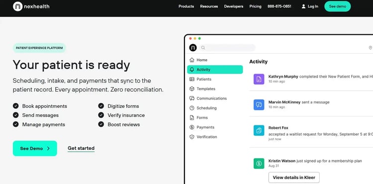 Screenshot of Nexhealth