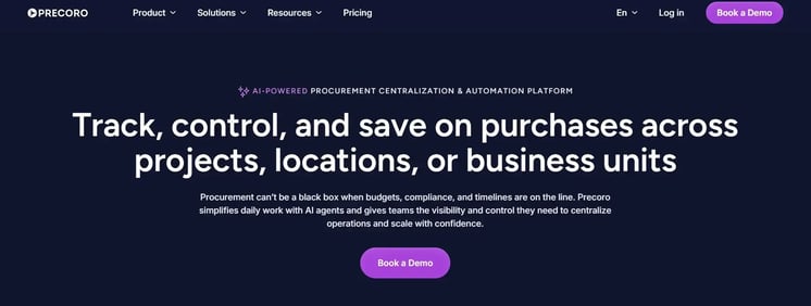 Screenshot of Precoro