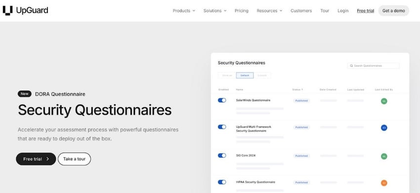 Screenshot of UpGuard’s homepage-1