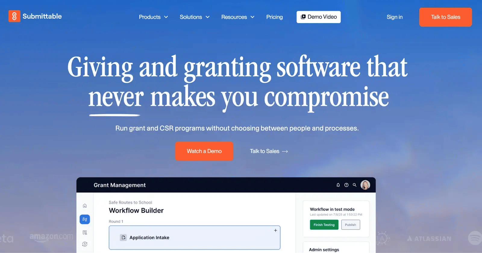 Screenshot of submittable home page