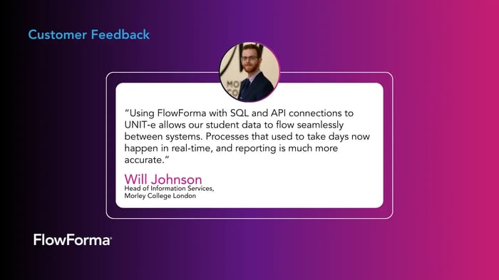 Screenshot of the FlowForma integrations page
