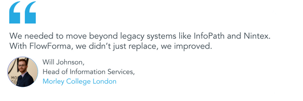 Since deploying FlowForma, the time spent on admin work has significantly reduced. Everyone is working smarter, we’ve saved over 3,000 hours of work (3)-1