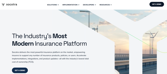 Image shown: Screenshot of Socotra’s homepage