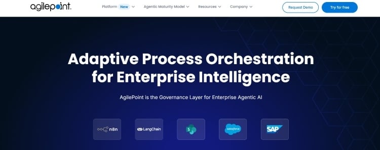 Screenshot of AgilePoint Homepage