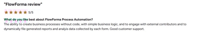 Screenshot of FlowForma review