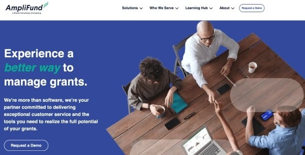 Screenshot of AmpliFund homepage