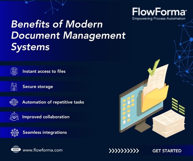 Image showing key benefits of document management software