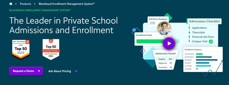 Screenshot of Blackbaud’s homepage
